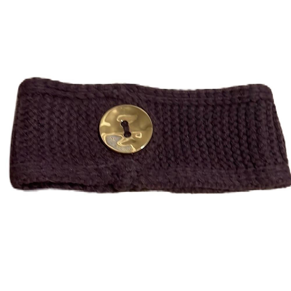 Mud pie purple ear warmer with gold button detail